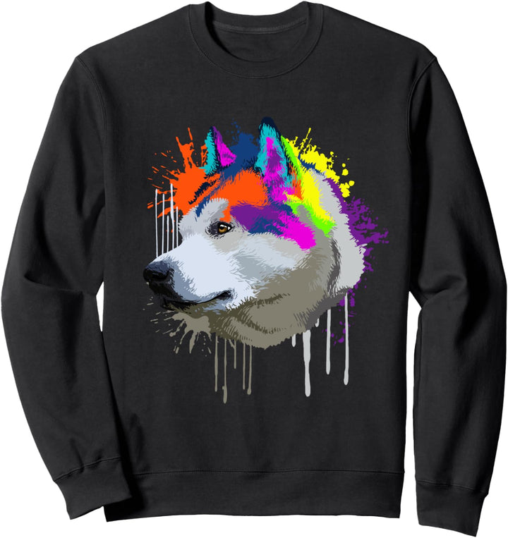 Splash Art Alaskan Malamute Hundehalter Geschenkidee Hunde Sweatshirt
