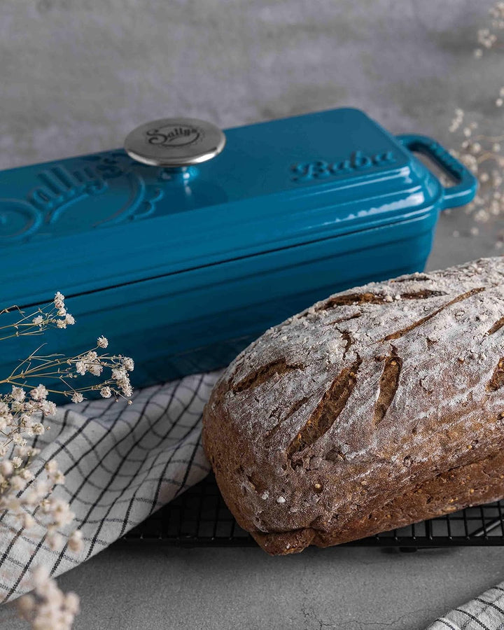 Sallys Gusseisen Brot- Backform Baba (Petrol), Petrol