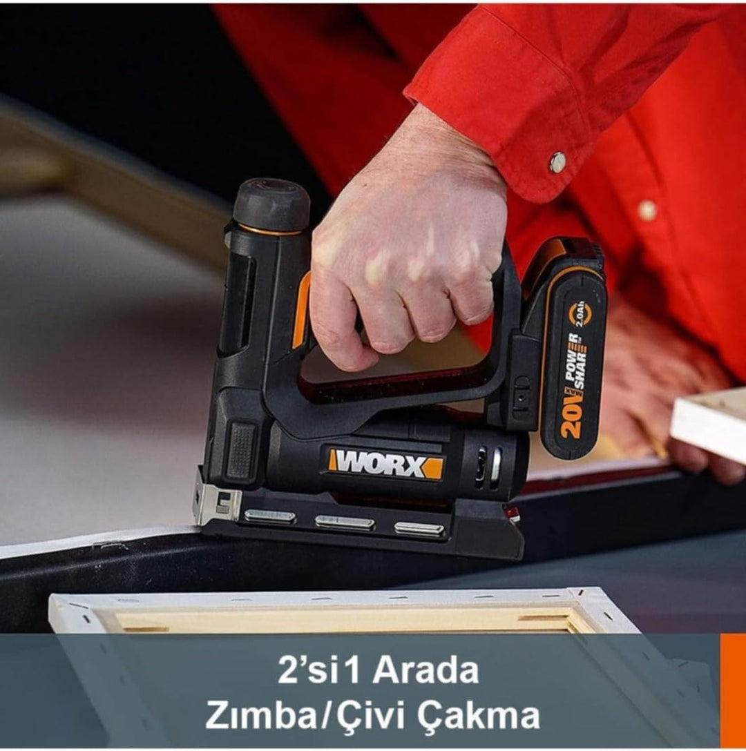 WORX WX843 NailForce Akku Nagler und Tacker 20V - für Nägel bis 15mm & Tackerklammer bis 10mm - einf