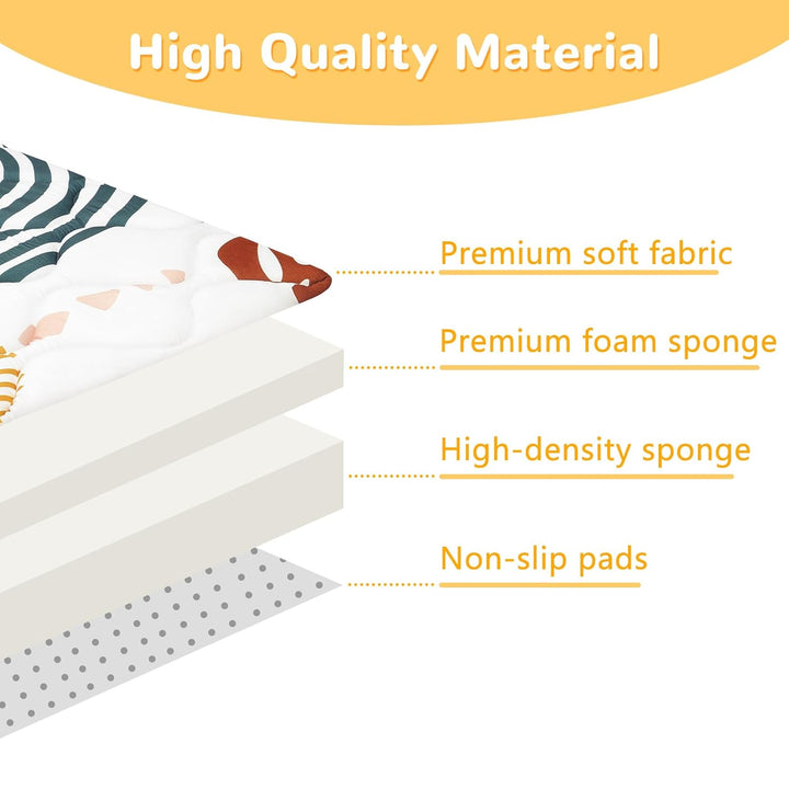 Spielmatte Baby 127×127cm mit Rutschfest, Extra Dicke 2cm Weiche Krabbelmatte Baby, Faltbar Krabbeld