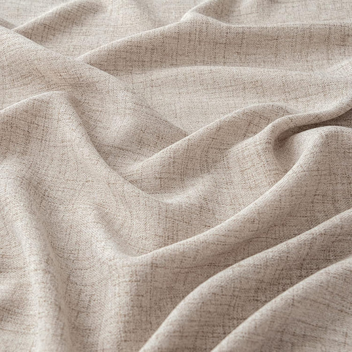 MIULEE Leinen Vorhänge mit Leinen Ringe Effekt Wohnzimmer Modern Semi-transparent Voile Vorhang Natu