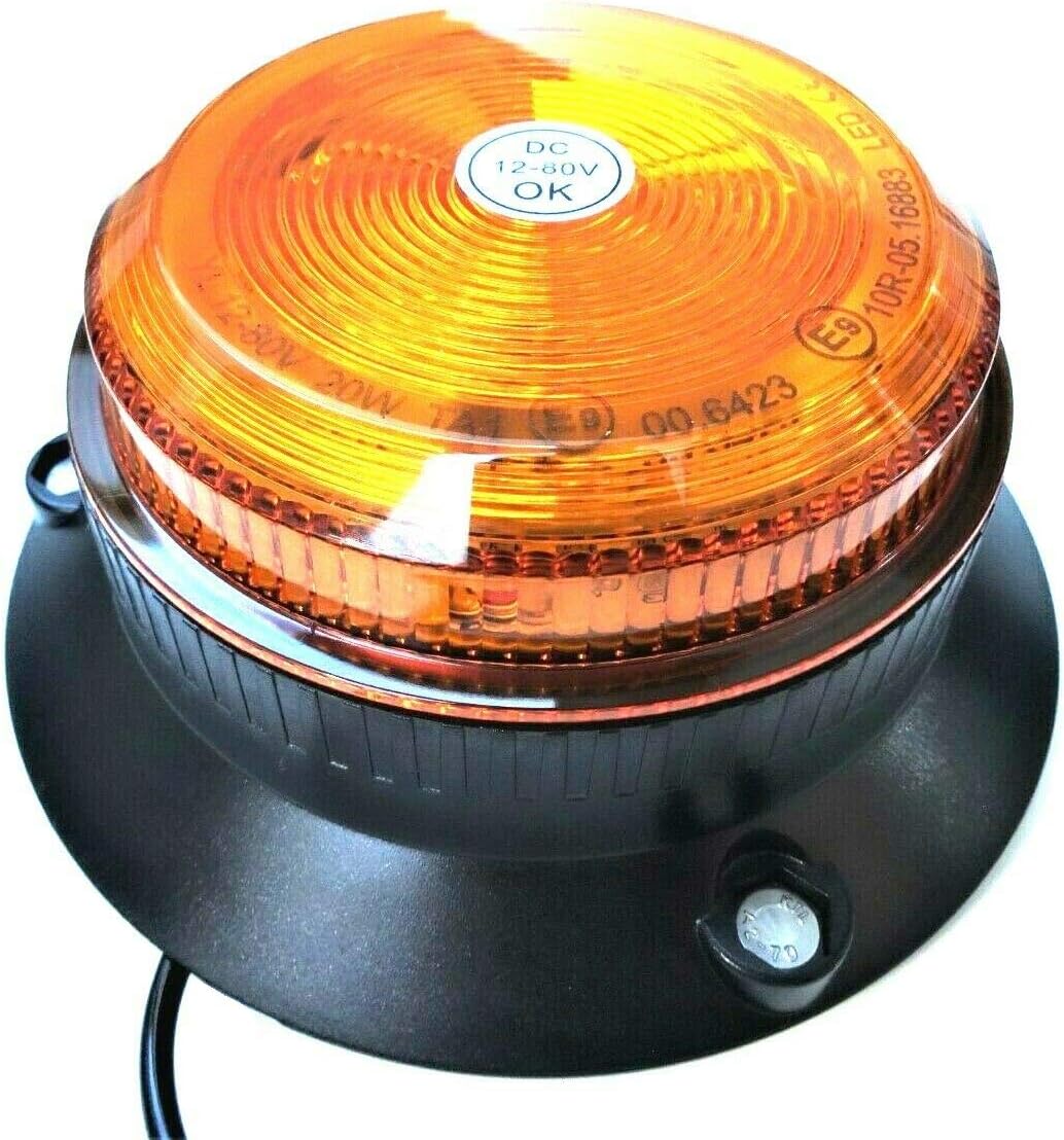 Rundumleuchte LED 4 Blitzmuster 9-80V ECE R65 R10 E9 Magnet für PKW LKW Traktor