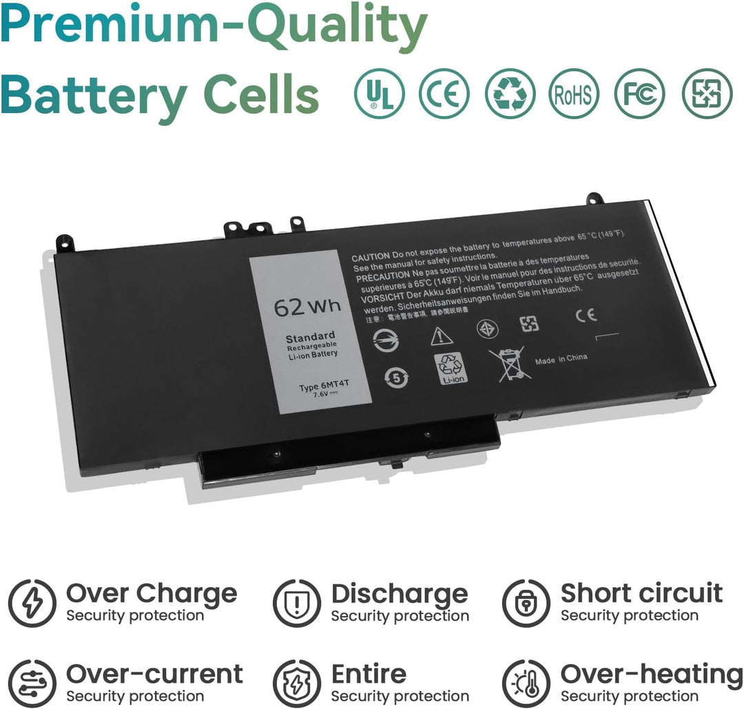 K KYUER 62WH 6MT4T Laptop Akku für Dell Latitude E5470 E5570 E5270 Precision 15 3510 Mobile Workstat