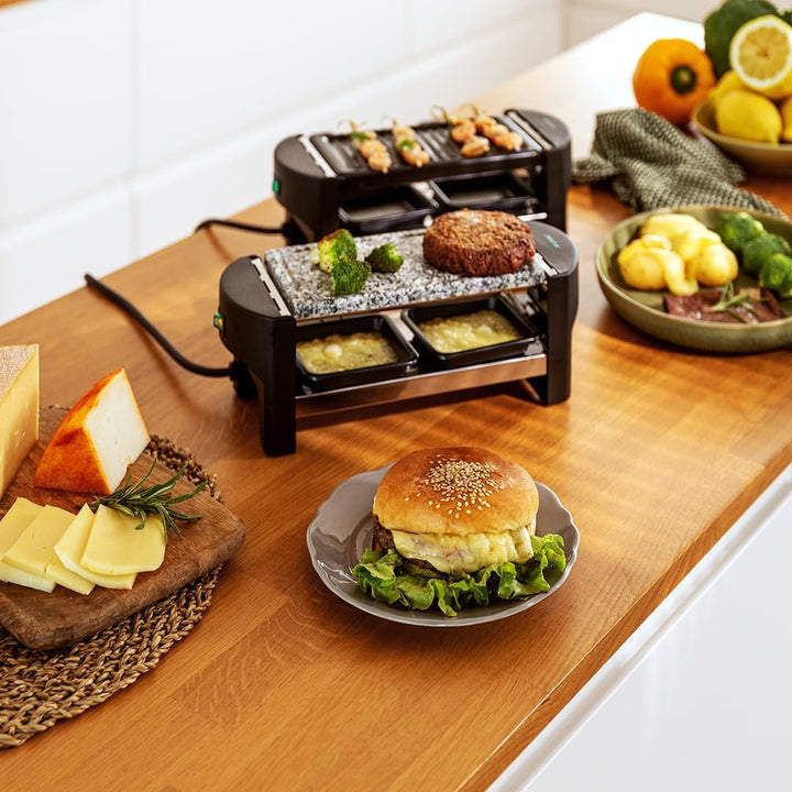 Cecotec Raclette mit elektrischem Grill für 2 Personen Raclette Cheese&Grill 3200 Pocket AllStone. 3
