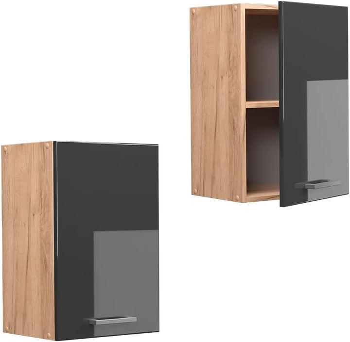 Vicco Hängeschrank R-Line, Anthrazit Hochglanz/Goldkraft Eiche, 40 cm Anthrazit Hochglanz Hängeschra