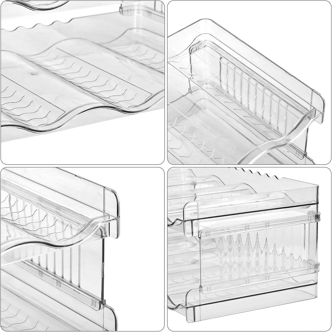 4er Stapelbar Flaschenhalter Flaschenregal Kunststoff Flaschenauf Bewahrung Wasserflaschen-Organizer