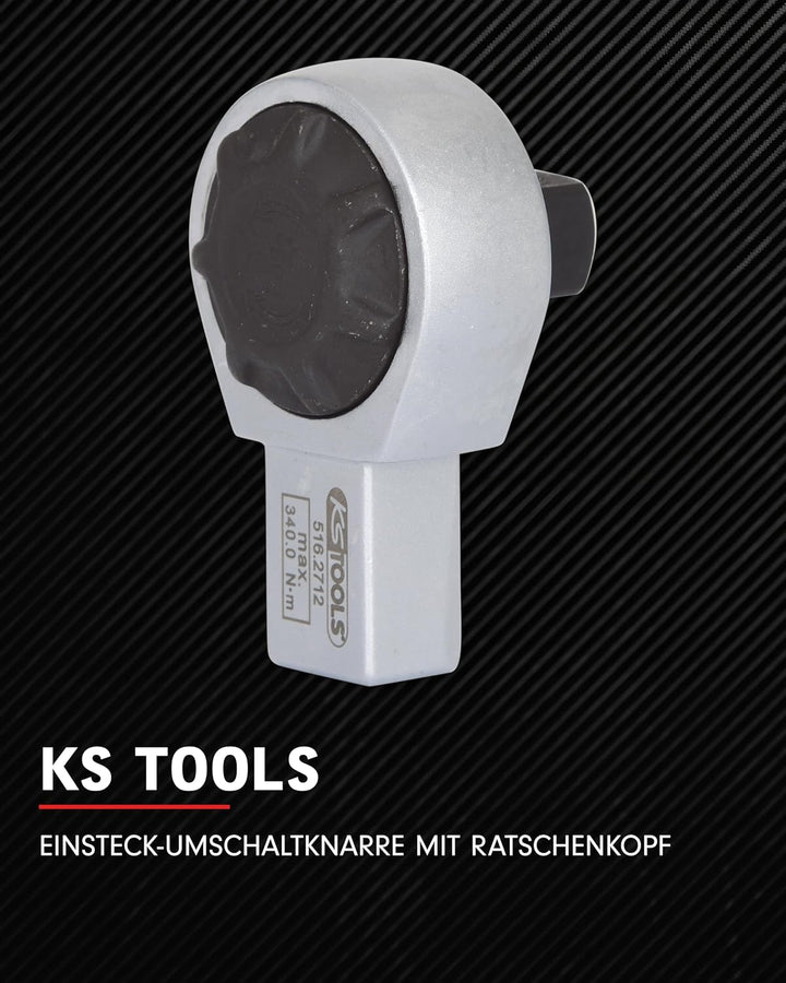 KS Tools Einsteck Umschaltknarre 14 x 18 mm 516.2712 I 1/2 Zoll Ratsche verchromt, feinverzahnt & mi