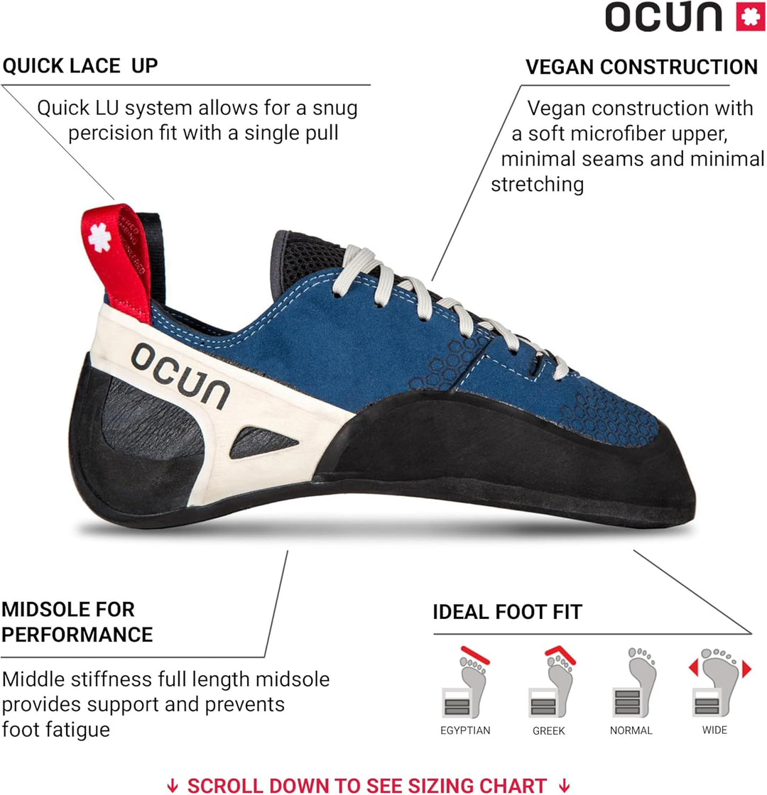 Ocun Advancer QC and Advancer LU Bouldering Shoe I Rock Climbing Shoe for Advanced Climbers 37 EU Ad