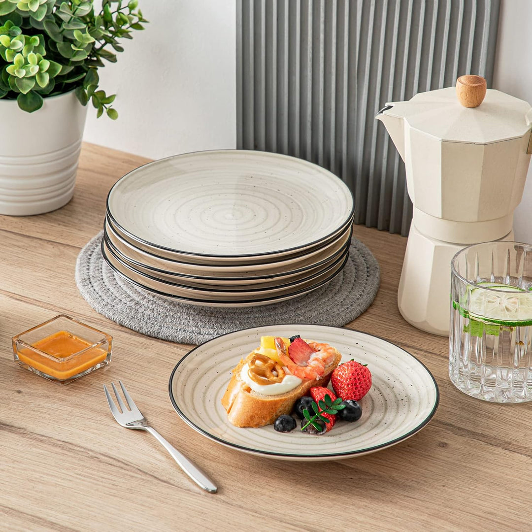 Salatteller 6er Set, vancasso bonbon Dessertteller aus Steingut, geeignet für Mikrowellen und Spülma