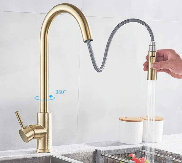 Küchenarmatur mit hohem Auslauf Wasserhahn für die Küche mit Ausziehbare Brause Hochdruck Mischbatte