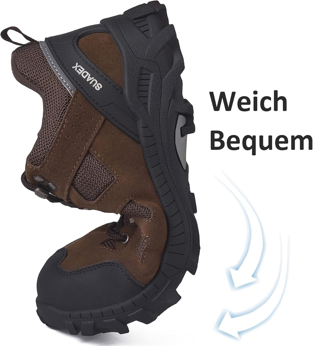SUADEX Sicherheitsschuhe Arbeitsschuhe Herren Damen Leicht Stahlkappenschuhe Atmungsaktiv mit Stahlk