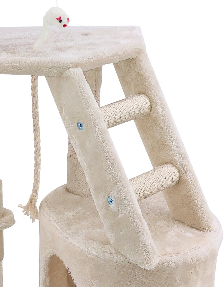Beltom® KRATZBAUM KATZENKRATZBAUM KLETTERBAUM KATZENBAUM SPIELBAUM Park Spiele H. 120 cm - Beige, Be