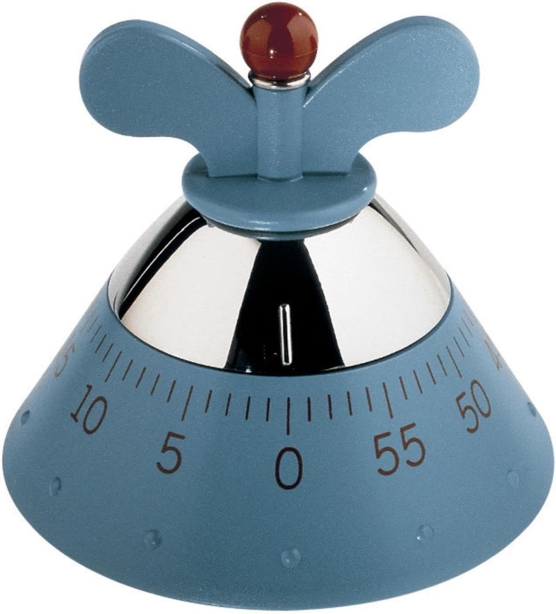 Alessi A09 W Kitchen Timer, Küchentimer aus thermoplastischem Harz, weiss ,, 10,5cm, Weiss