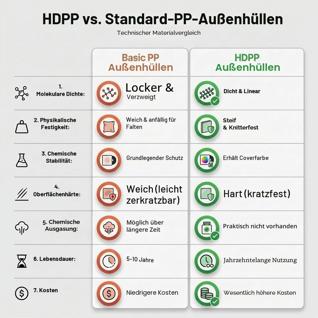 HumminGuru Schützende Vinyl-Platten-Aussenhülle 12 Zoll, Säurefrei &amp; Kristallklar, Hochdichte Polypr