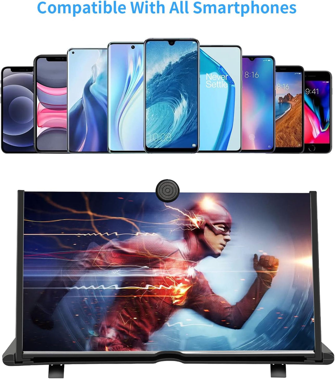 STEBRUAM 16 Zoll Handy Lupe,3D HD Handy Bildschirmlupe Vergrösserung Videos Ausziehbarer HD Bildschi