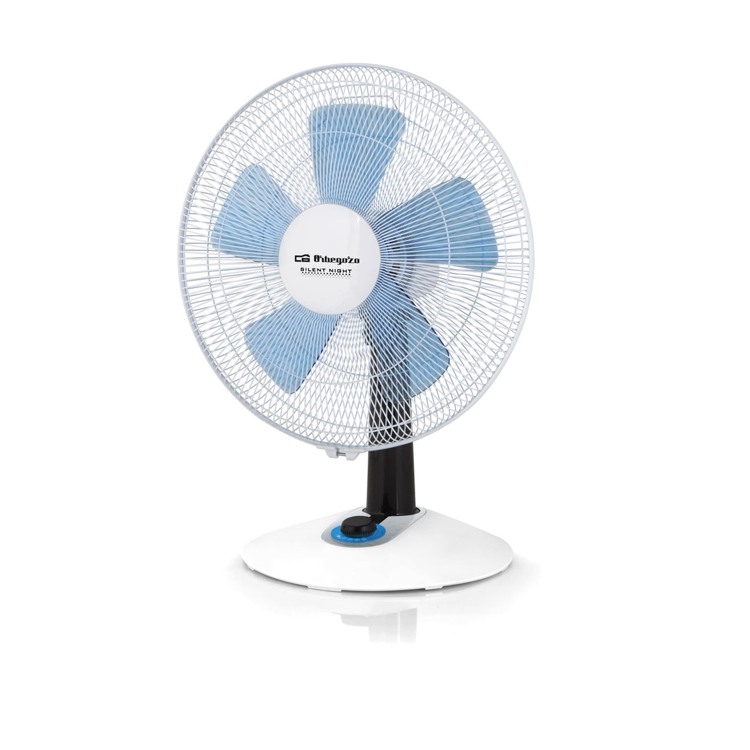 Orbegozo TF 0138 - Leiser Tischventilator, Drehfunktion, vier Stufen, Turbofunktion, LED-Beleuchtung