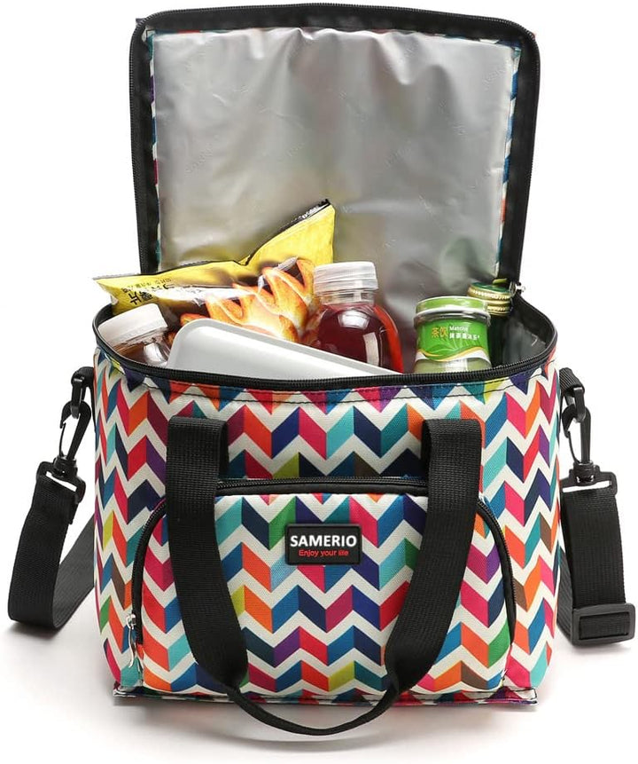 Kühltasche Gross Isolierte Lunchtasche Isoliertasche zur Unterwegs Arbeit Schule Strand Lunch Tasche