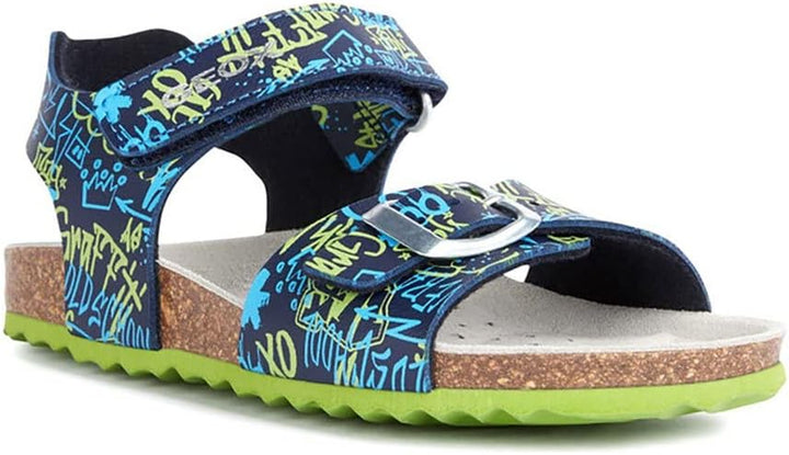 Geox Jungen J Ghita Boy Sandal 24 EU Navy Lime, 24 EU Navy Lime
