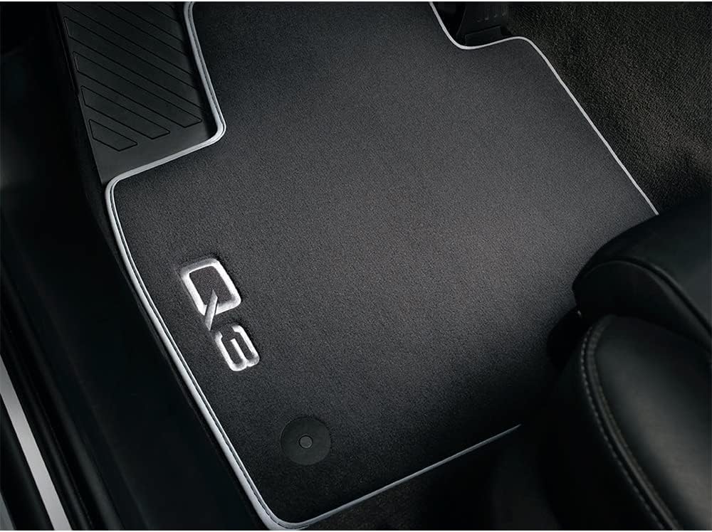 Audi 8U1061275MNO Textilfussmatten Premium Vorne, Schwarz/Silbergrau, 2 Stück