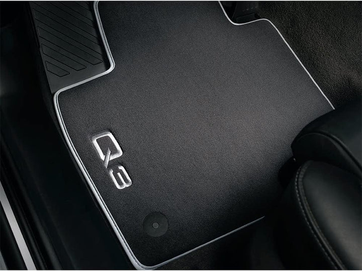 Audi 8U1061275MNO Textilfussmatten Premium Vorne, Schwarz/Silbergrau, 2 Stück