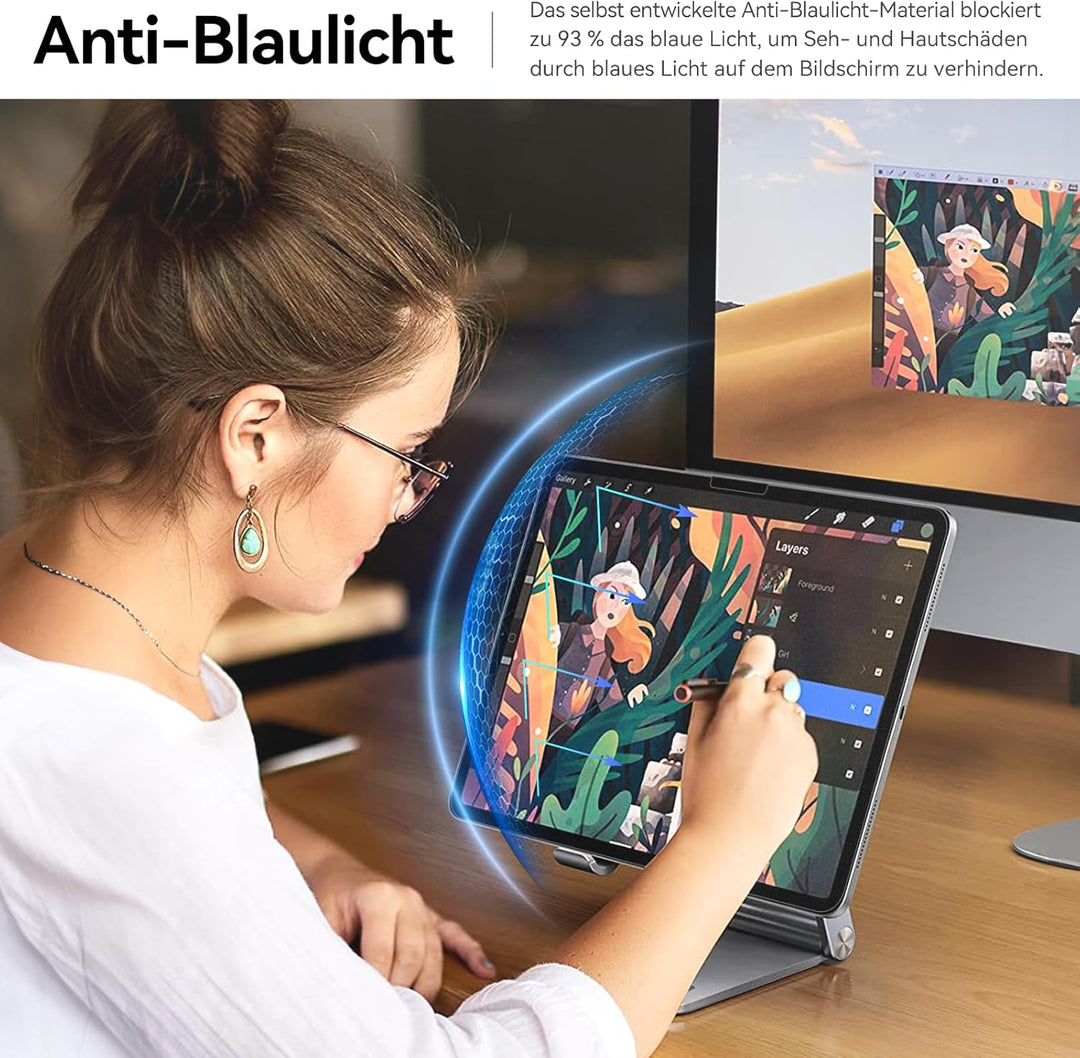 3 Stück Papier Folie Kompatibel mit iPad 11(A16) 2025/10. Gen 10,9 Zoll 2022, Matte Papierfolie Schu