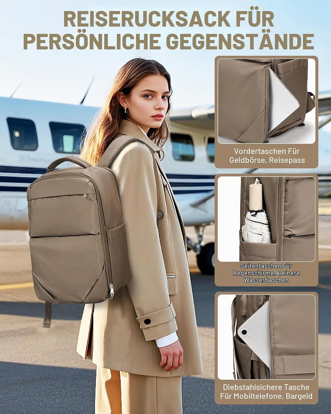 Vakuum Rucksack,Ryanair Handgepäck Rucksack 40x20x25, Vakuum Airbag Reiserucksack Mit Vakuumsystem D
