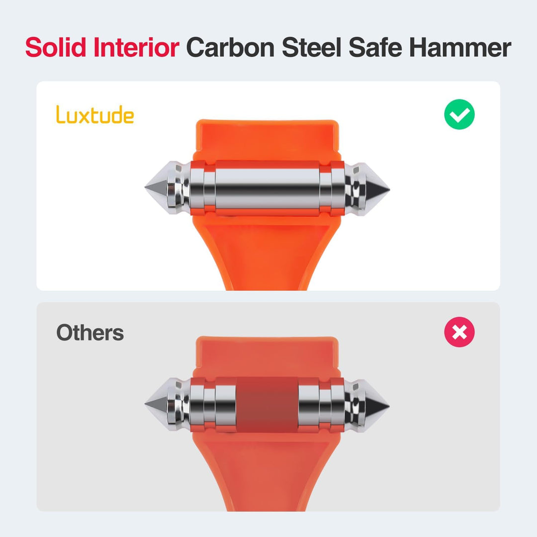 Luxtude Auto Nothammer, Gurtschneider Notfallhammer, Glasbrecher Nothammer mit Gurtschneider tüv Gep