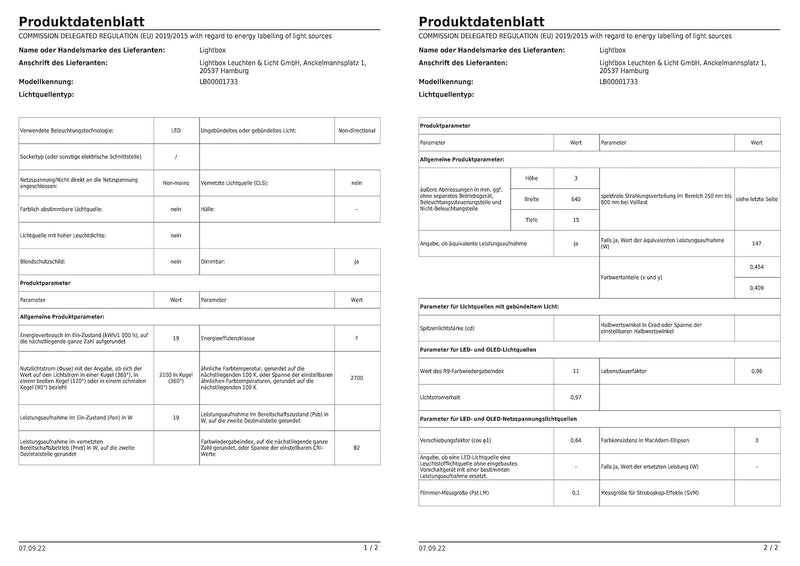 Lightbox LED Deckenleuchte - funktionale Deckenlampe in 3 Stufen über Wandschalter dimmbar - mit Hol