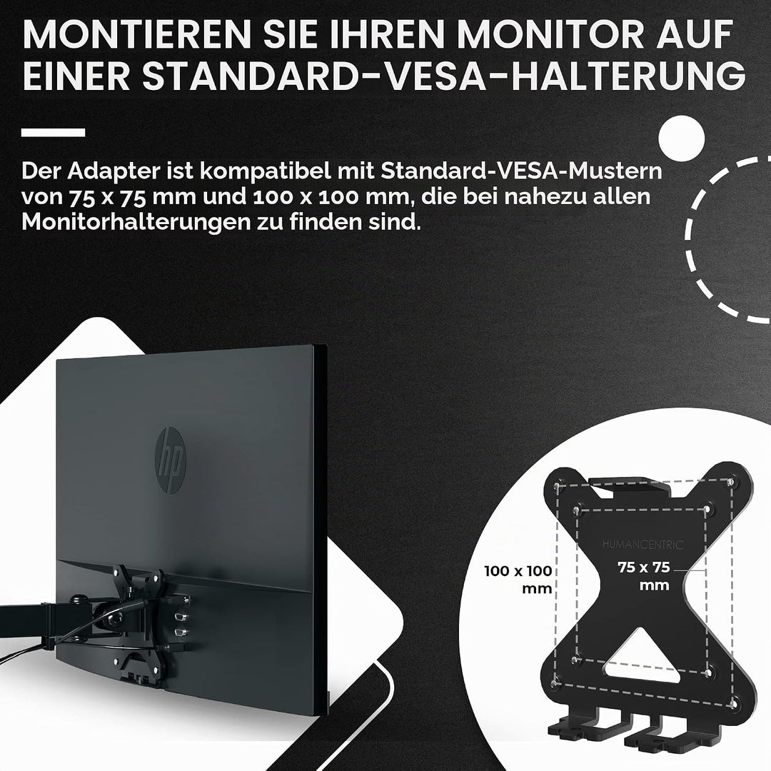 HumanCentric VESA-Halterungsadapter, kompatibel mit HP Pavilion 27xw, 25xw, 24xw, 23xw, 22xw, 22cwa,