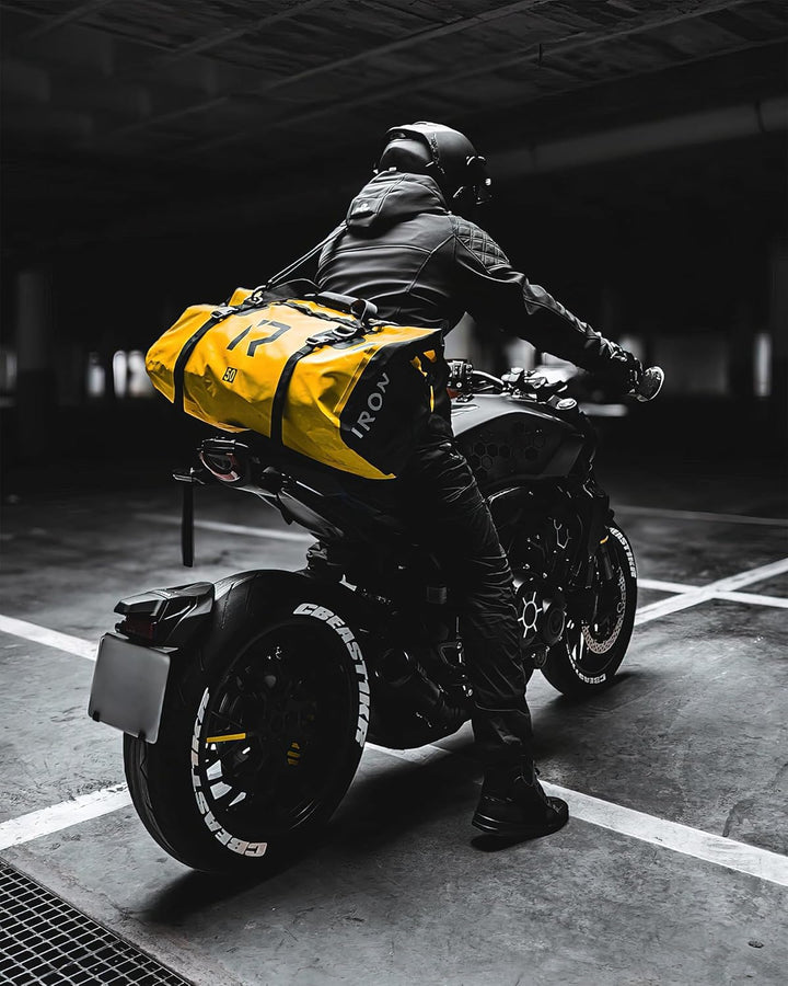BORLENI Motorrad Hecktasche Gepäckrolle wasserdicht 50L – Premium Motorradtasche mit Rolltop, Reflek