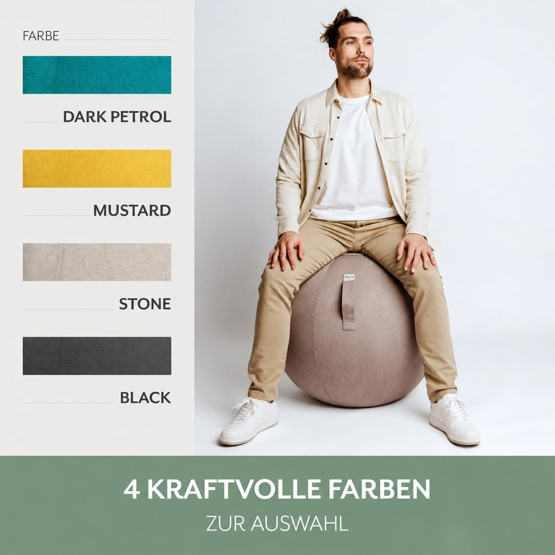 VLUV LEIV Stoff-Sitzball 60cm - 65cm Stone, 60cm - 65cm Stone