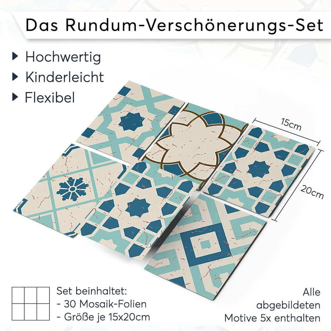 CREATISTO Klebefliesen Stickerfliesen Fliesenfolie - Klebefolie Aufkleber für Wand-Fliesen I Klebefl