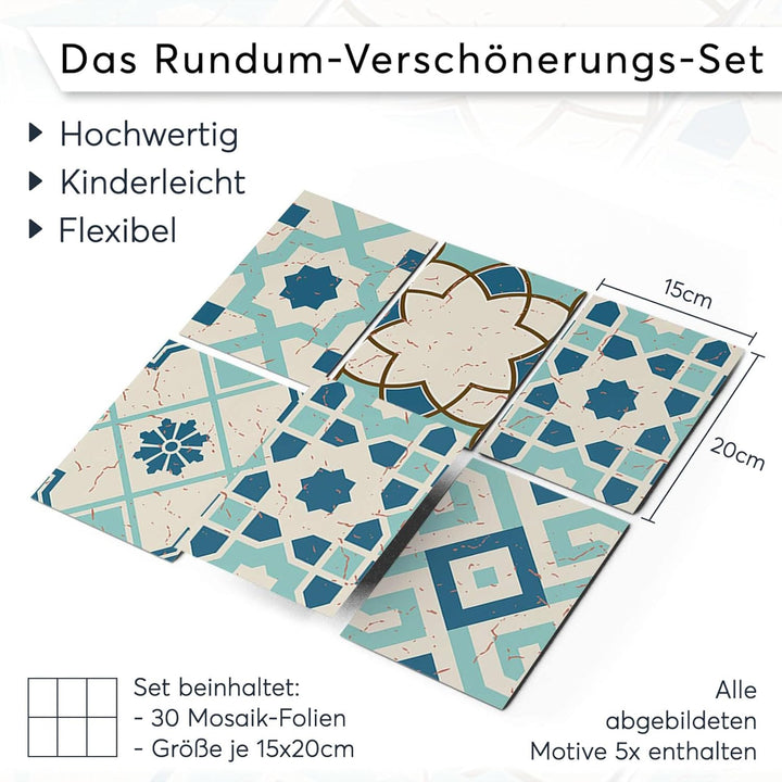 CREATISTO Klebefliesen Stickerfliesen Fliesenfolie - Klebefolie Aufkleber für Wand-Fliesen I Klebefl
