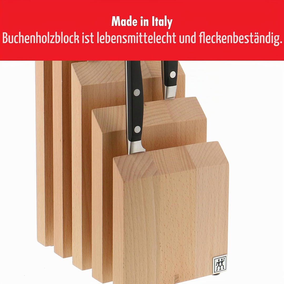 ZWILLING 35103-400 Italian Messerblock, Holz, Buchenholz Natur Buchenholz Natur Modern, Buchenholz N
