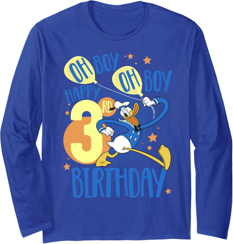 Disney Donald Duck Happy 3rd Birthday Oh Boy Oh Boy Langarmshirt