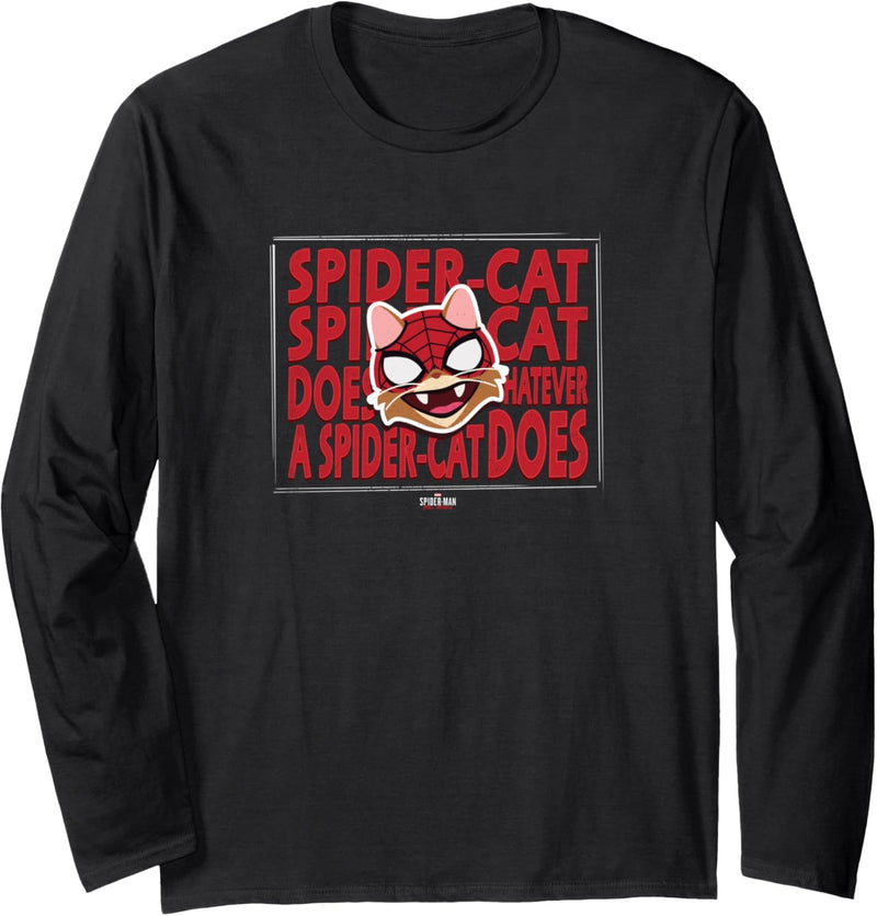 Marvel Spider-Man: Miles Morales Spider-Cat Text Stack Langarmshirt