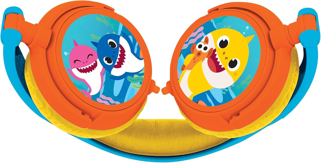 Lexibook, Baby Shark, Stereo-Kopfhörer, kindersichere Lautstärke, klappbar und einstellbar, blau/ora