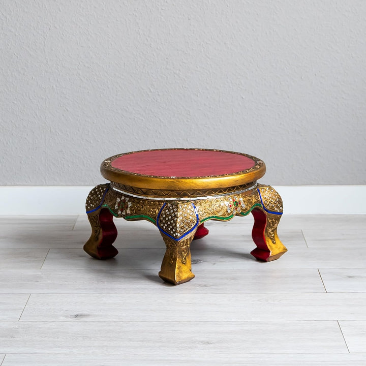 livasia Runder Opiumtisch, Beistelltisch, Glasmosaiktisch, Nachttisch, Hocker (mittelerer Tisch) 40c