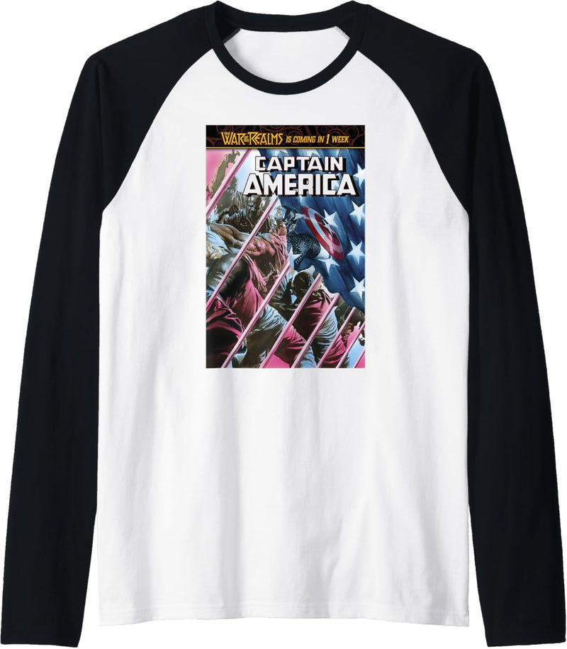 Marvel War Of The Realms Captain America Comic Cover Raglan