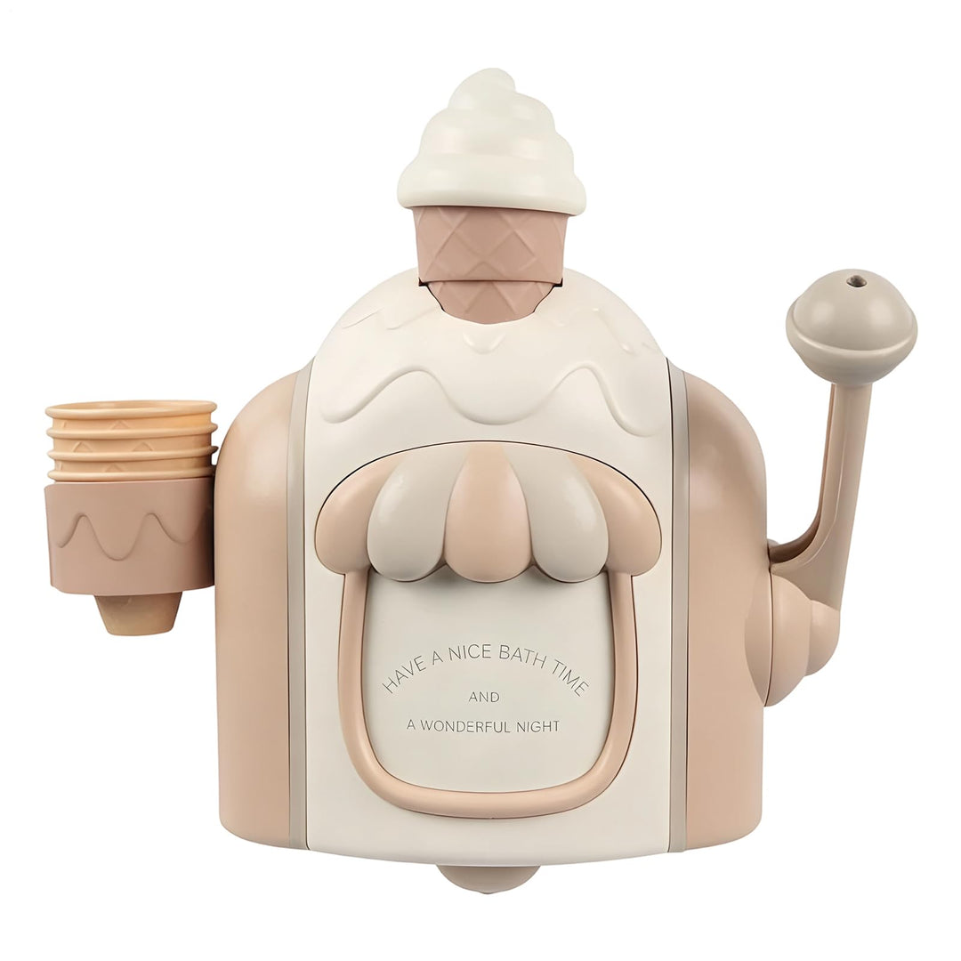 Badespielzeug mit Schaumeismaschine, Eiscreme-Schaummaschine, Seifenblasen-Badespielzeug-Set mit Sau