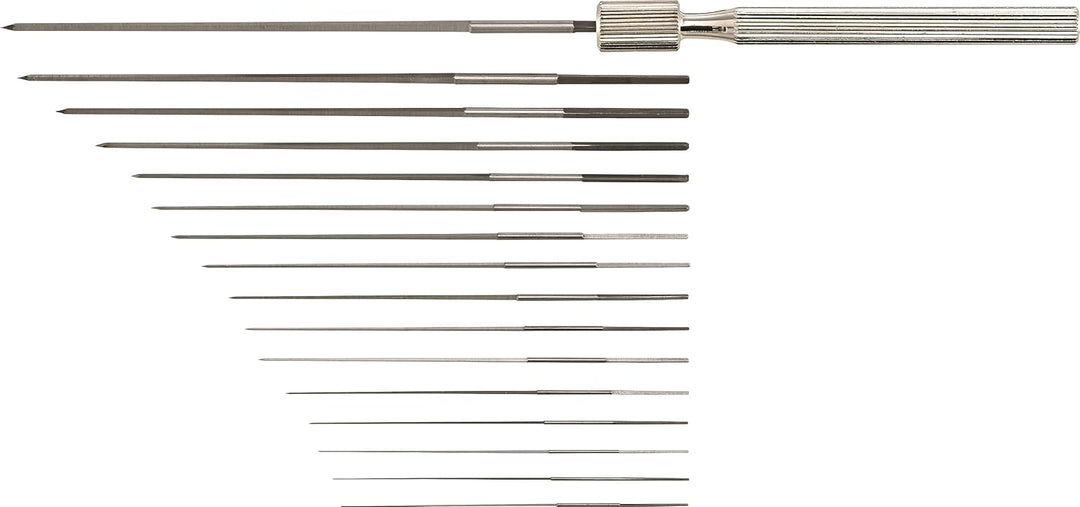 STAHLWILLE 11085 Düsenreibahlen l 16 St. + Halter im Etui l Reinigung von Vergaserdüsen (Motorrad/Ro