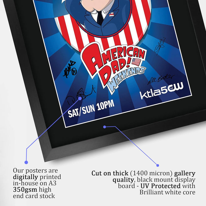 HWC Trading A3 FR American Dad Seth MacFarlane Geschenke gedruckt Autogramm Bild für TV-Fanartikel F