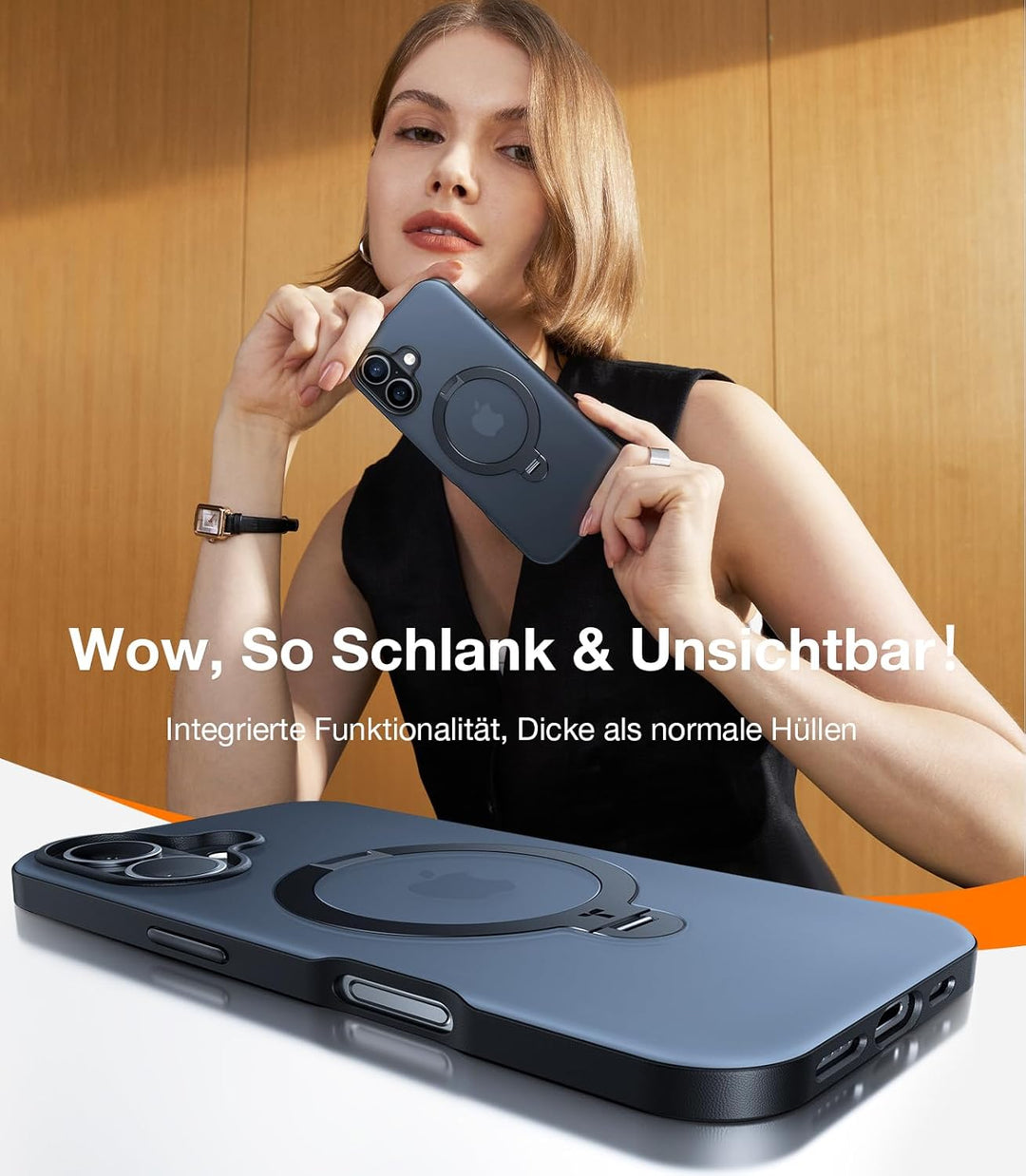 TORRAS 360° Ostand Spin für iPhone 16 Hülle für Magsafe (Magnetischer Robust Standring) Zertifiziert