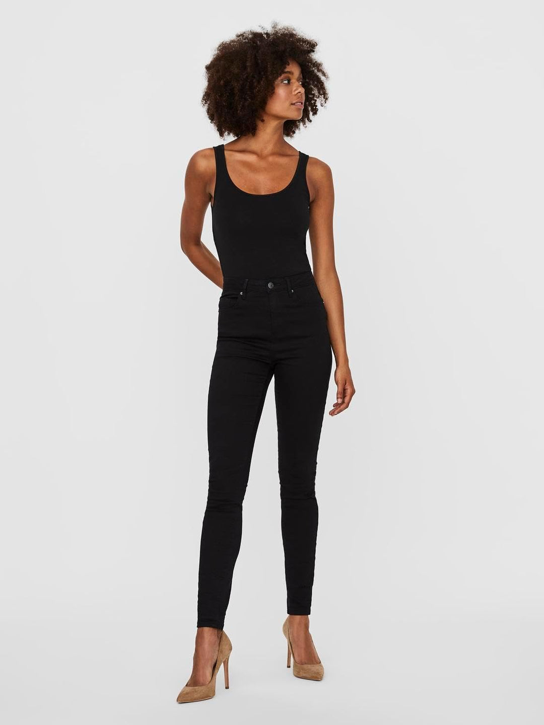 VERO MODA Damen VMMAXI My Soft Long Tank TOP GA XS Schwarzer 4er Pack (4x Black), XS Schwarzer 4er P