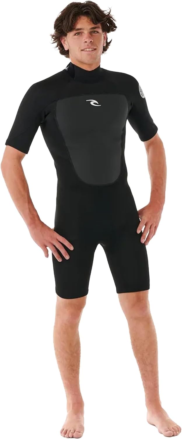 Rip Curl Mens Omega 2mm Back Zip Shorty Wetsuit 11LMSP - Black, S