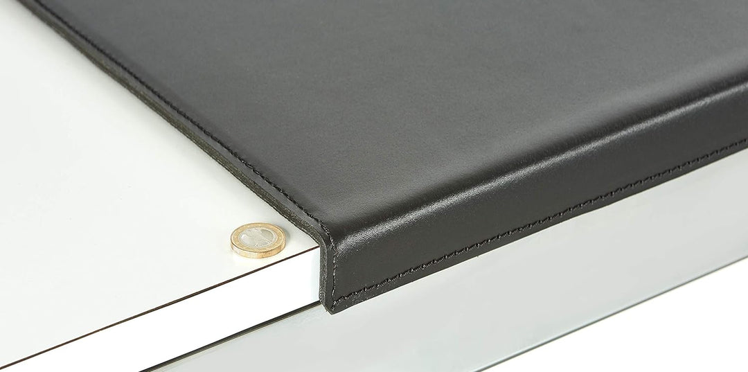 Luxentury Schreibtischunterlage Schreibunterlage Leder Kantenschutz: 60x40 cm Echtleder abgewinkelt