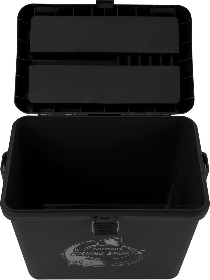 Sitzkiepe Angelobox Angel-Sitzbox Angelrucksack Angeltasche Angelkoffer Angler-Gerätekasten mit 4 Ta