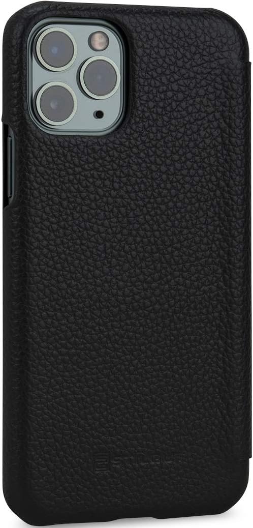 STILGUT Book Case kompatibel mit iPhone 11 Pro Hülle aus Leder zum Klappen, Klapphülle, Handyhülle,