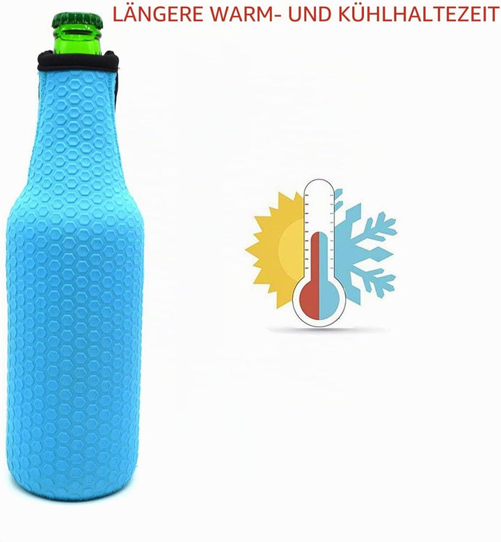 Bier Flaschenkühler, 6 Stück 17,6 Oz (500ml) Neopren Isoliert Reissverschluss Faltbar Bier Flaschen