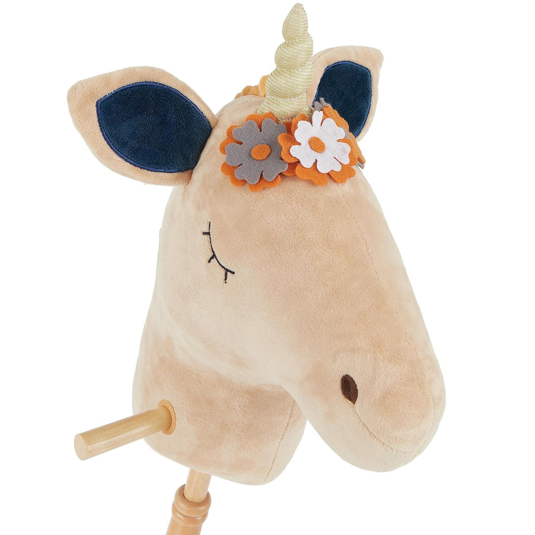 Bieco Steckenpferd Kinder Einhorn Magic | Hobby Horse | Rollen | Holz Stab | Stock Pferde Schöne für